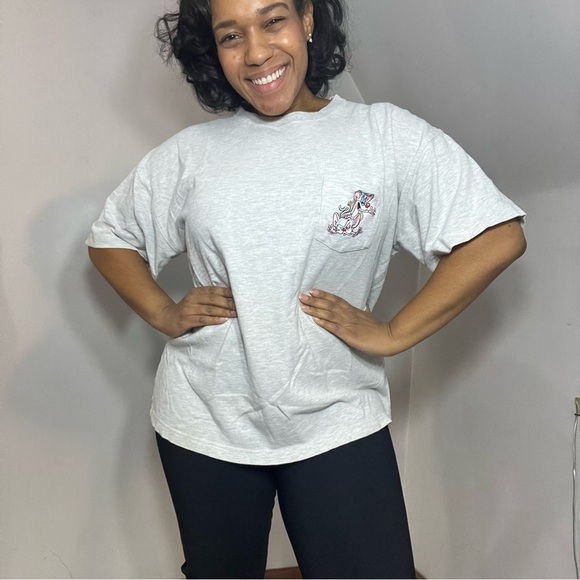 Vintage Pinky and the Brain Light Gray Graphic T-Shirt Embroidered Top Y2K retro - Picture 9 of 14